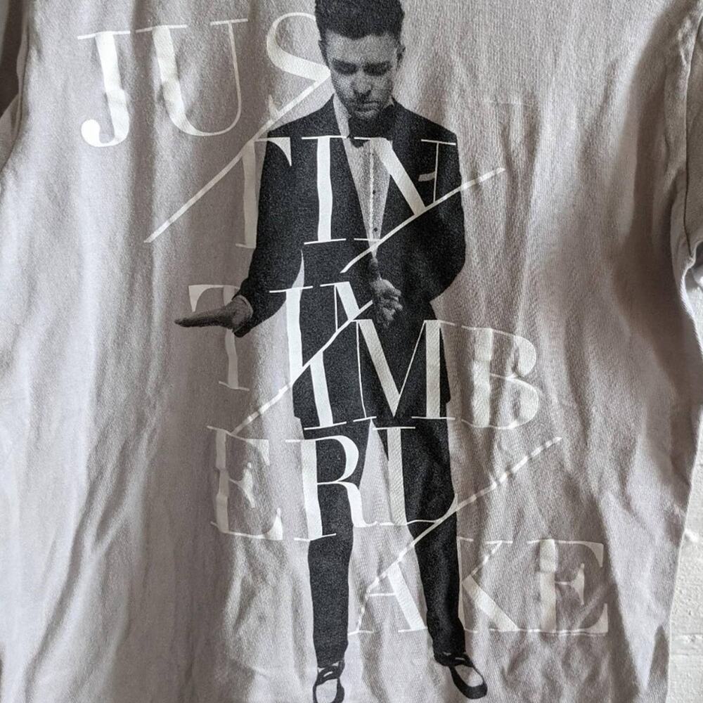 Retro Concert Tee Band Top Vintage Justin Timberlake Graphic Print NSYNC Small - Picture 4 of 5